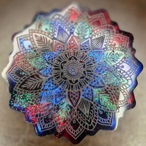 Colorful Mandala Resin Art Piece